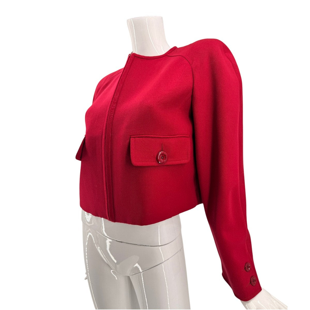 Valentino Classic Cropped Long Sleeve Full Zip Jacket