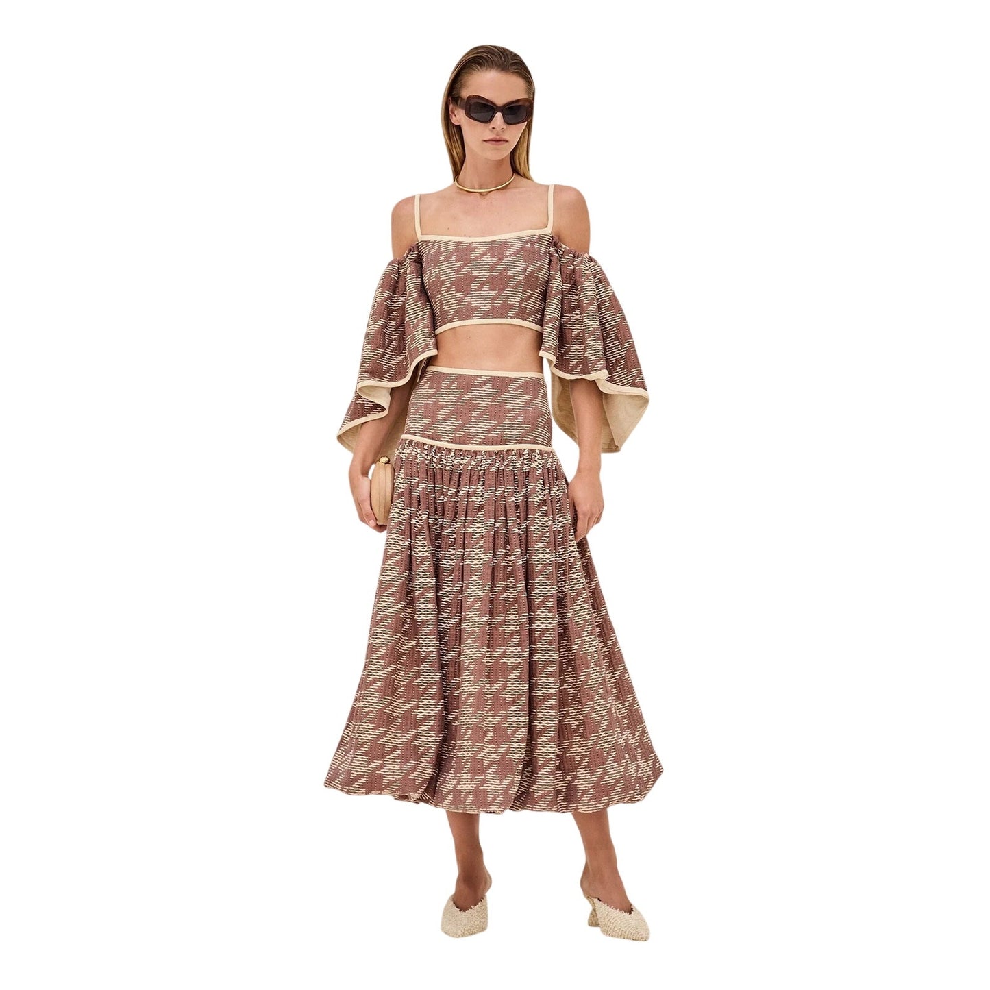 Alexis Woven Pattern Alvar Top Osam Midi Skirt Set