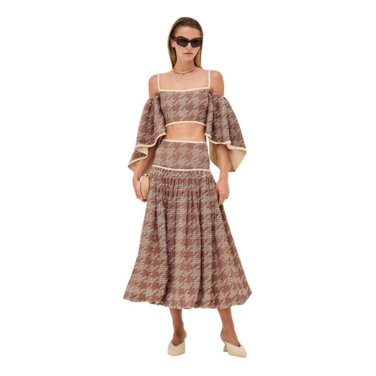 Alexis Woven Pattern Alvar Top Osam Midi Skirt Set