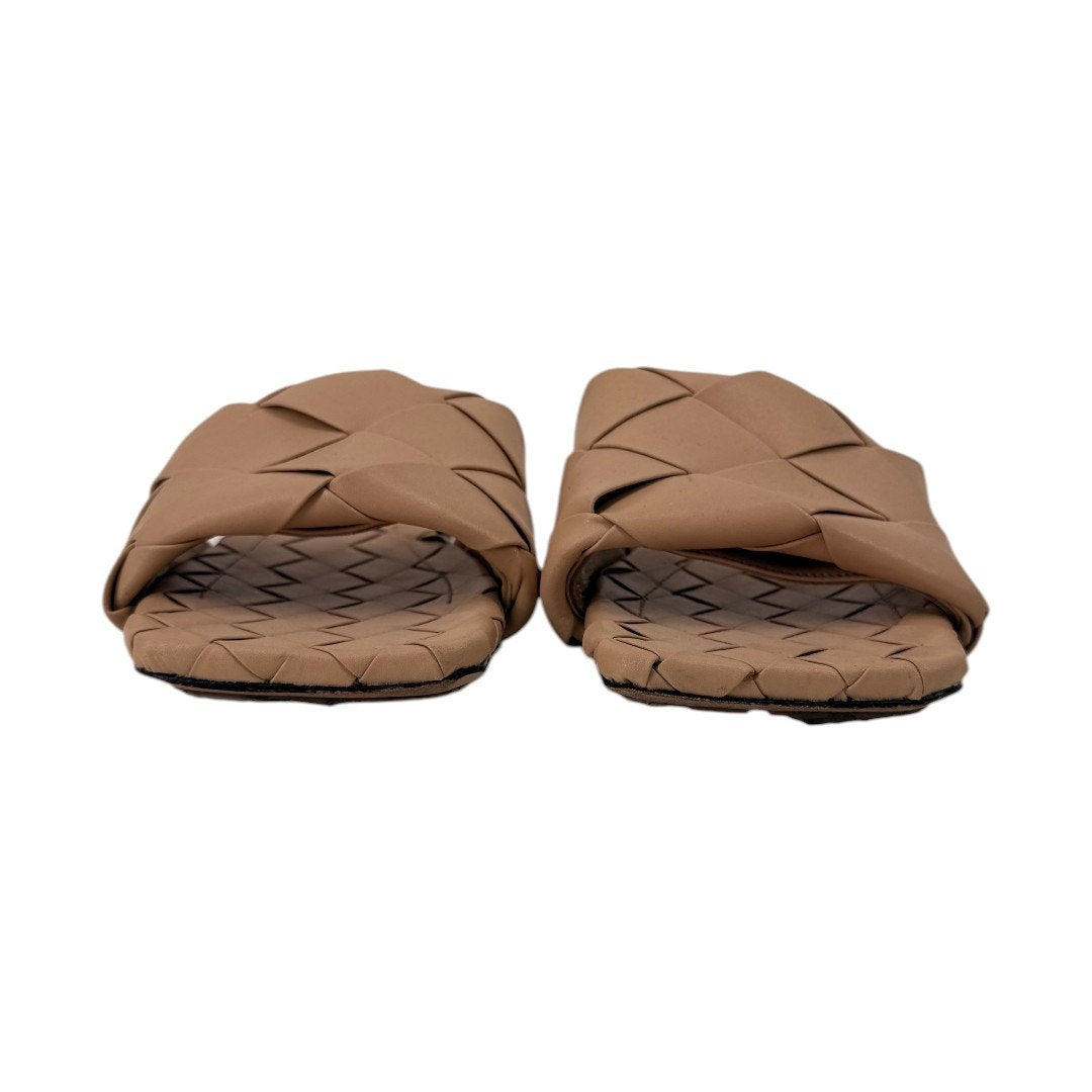 Bottega Veneta Lido Intrecciato Leather Flat Slide Sandals