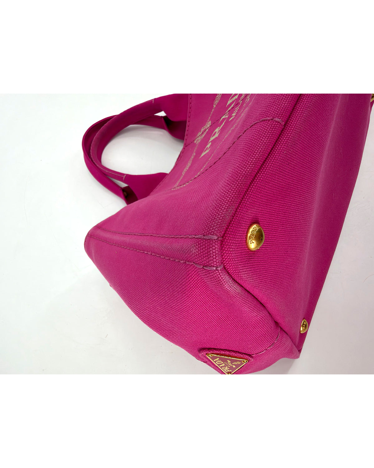 Prada Canapa Logo Canvas Tote Bag Fuchsia Pink