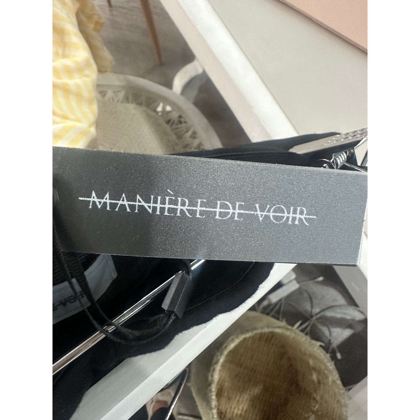 Manière De Voir Cotton Blend Eyelet Cropped Top Pants Set