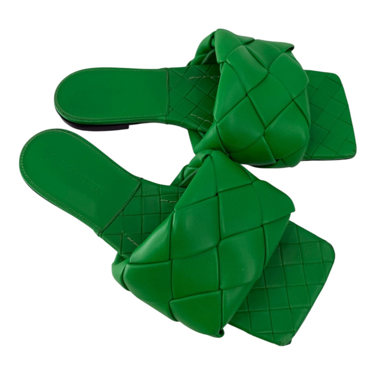 *Bottega Veneta Nappa Leather Intrecciato Lido Flat Sandals