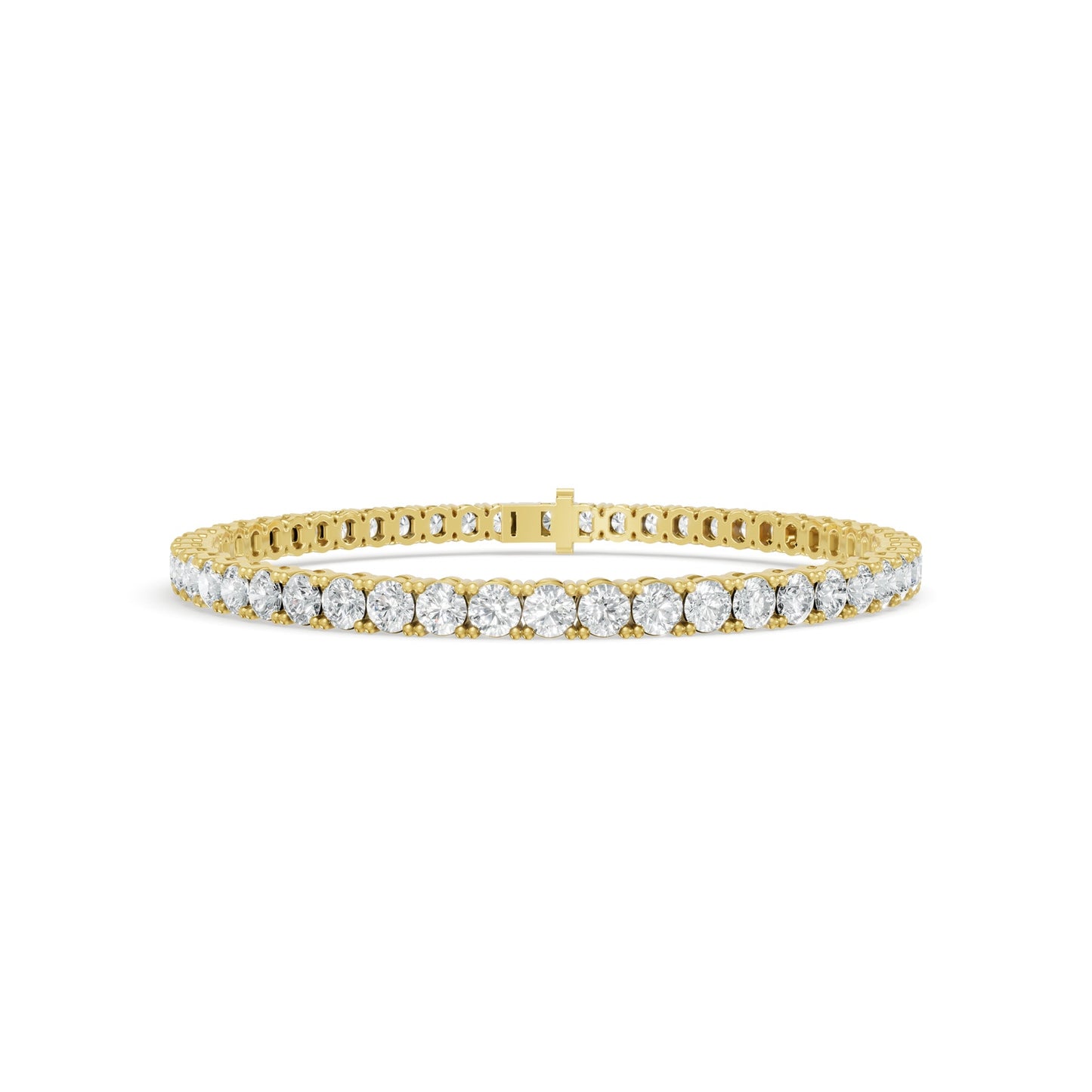 6.96 ctw Diamond 4P Classic 14K Yellow Gold Tennis Bracelet