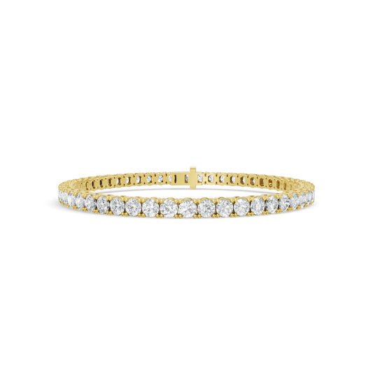6.96 ctw Diamond 4P Classic 14K Yellow Gold Tennis Bracelet