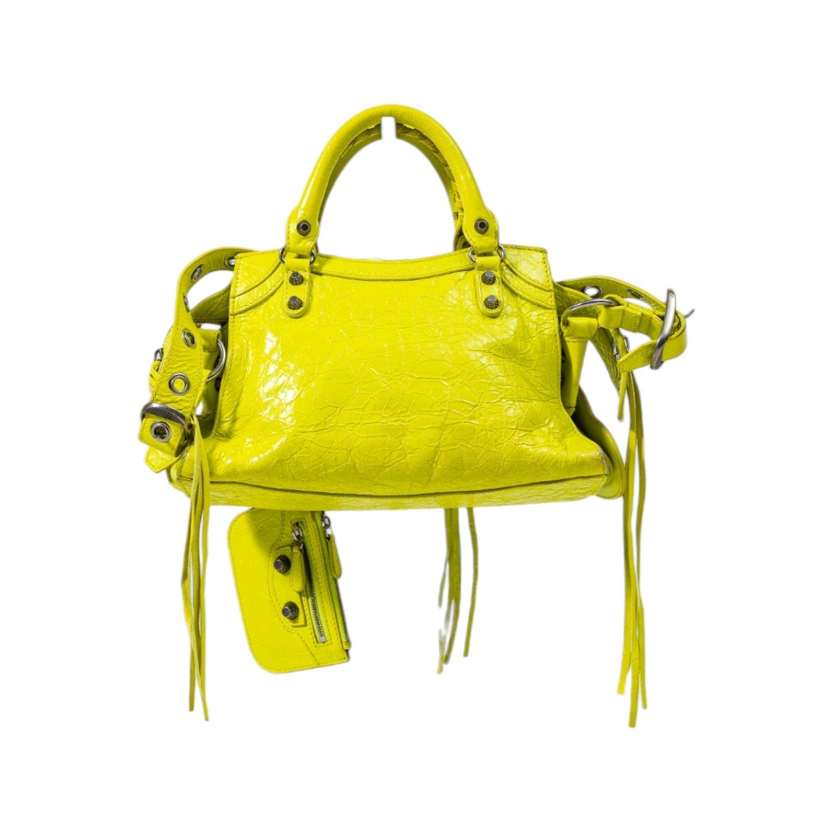 Balenciaga Leather Classic Small City Bag Lime Green