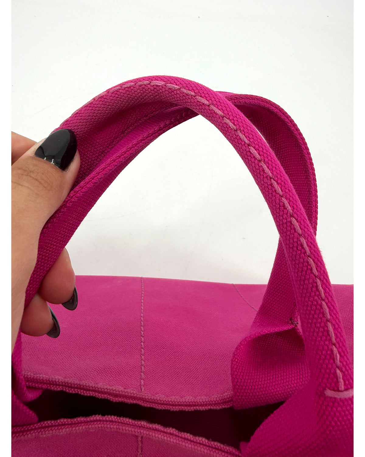 Prada Canapa Logo Canvas Tote Bag Fuchsia Pink