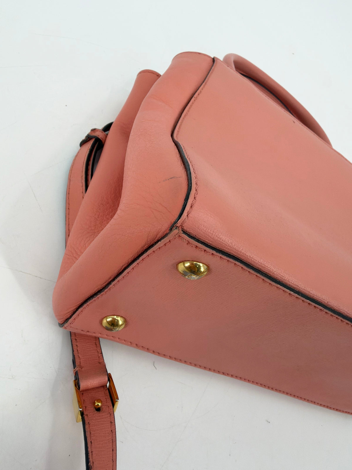 Fendi Petite 2Jours Pink Saffiano Leather Tote Crossbody Strap