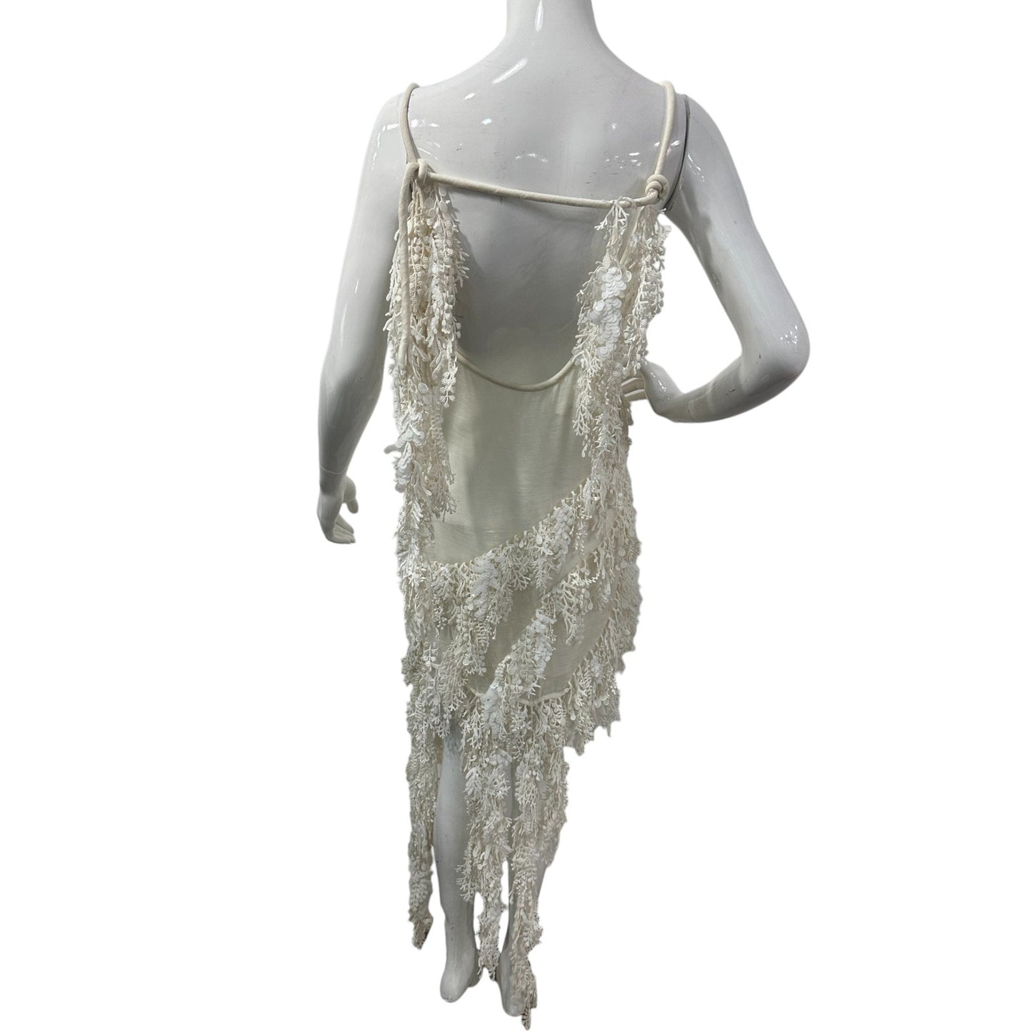 NWT Zimmermann Silk-linen Blend Tama Sequined Tank Dress White Size 1
