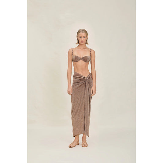 Devon Windsor Gwen Front Knot High Slit Maxi Skirt