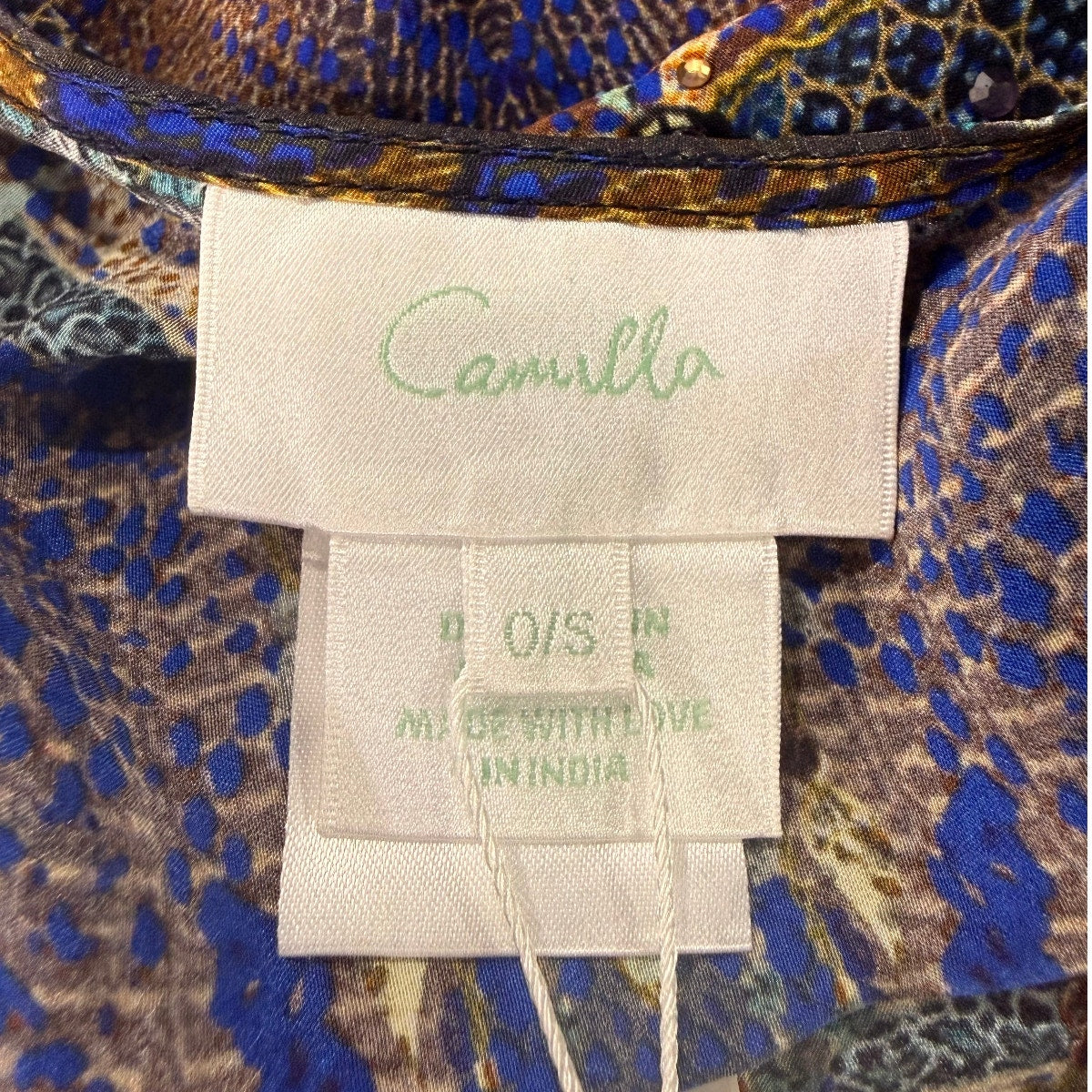 Camilla Silk Animal Print V-Neck Short Kaftan Dress