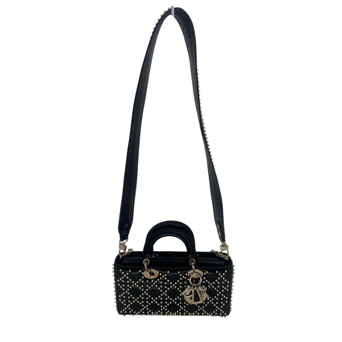 Christian Dior Leather Pearl Studded Lady D-Joy Crossbody Bag