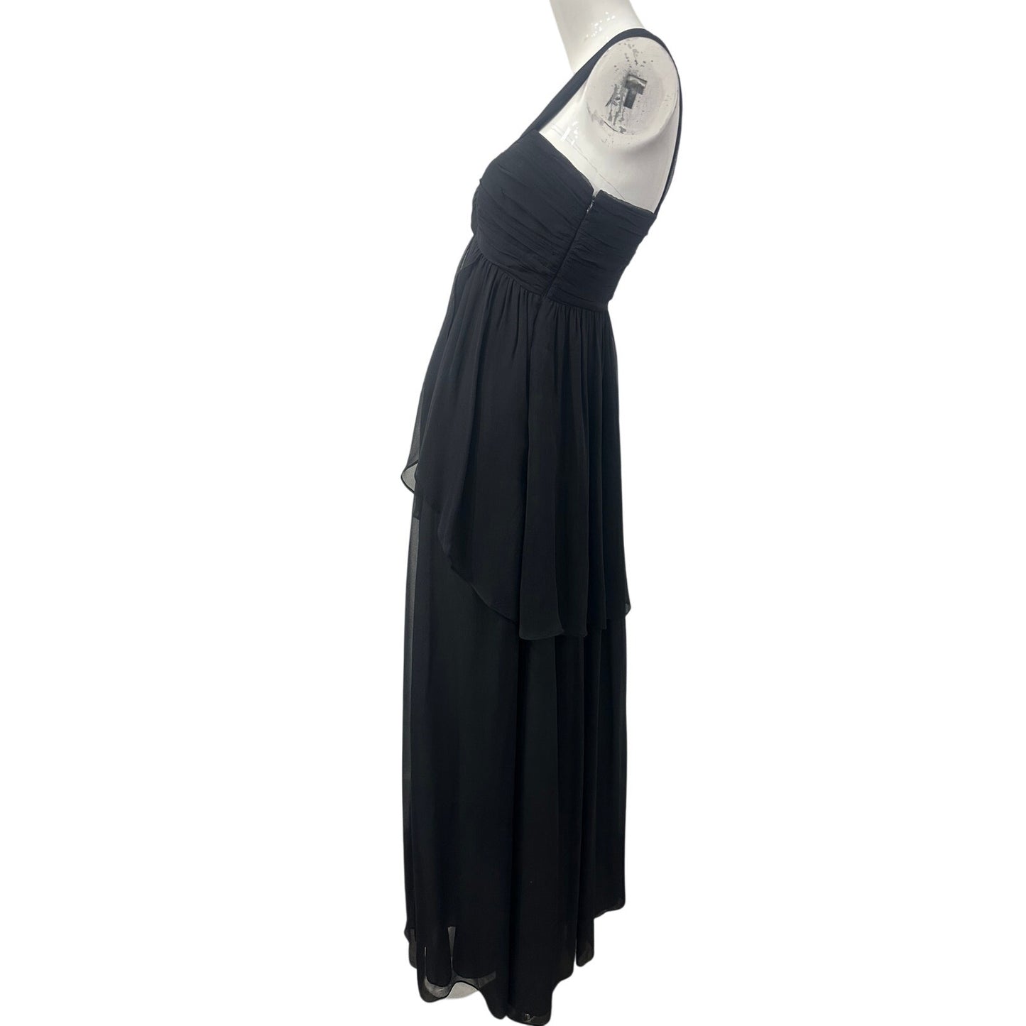 Saks Fifth Avenue 5/48 One Shoulder Chiffon Empire Waist Maxi Dress