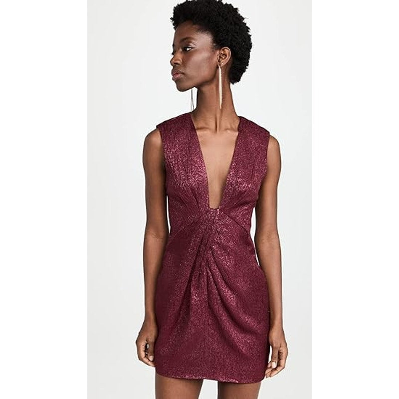 NWT Ramy Brook Netta V-Neck Sleeveless Mini Dress Rouge Women's Size 2