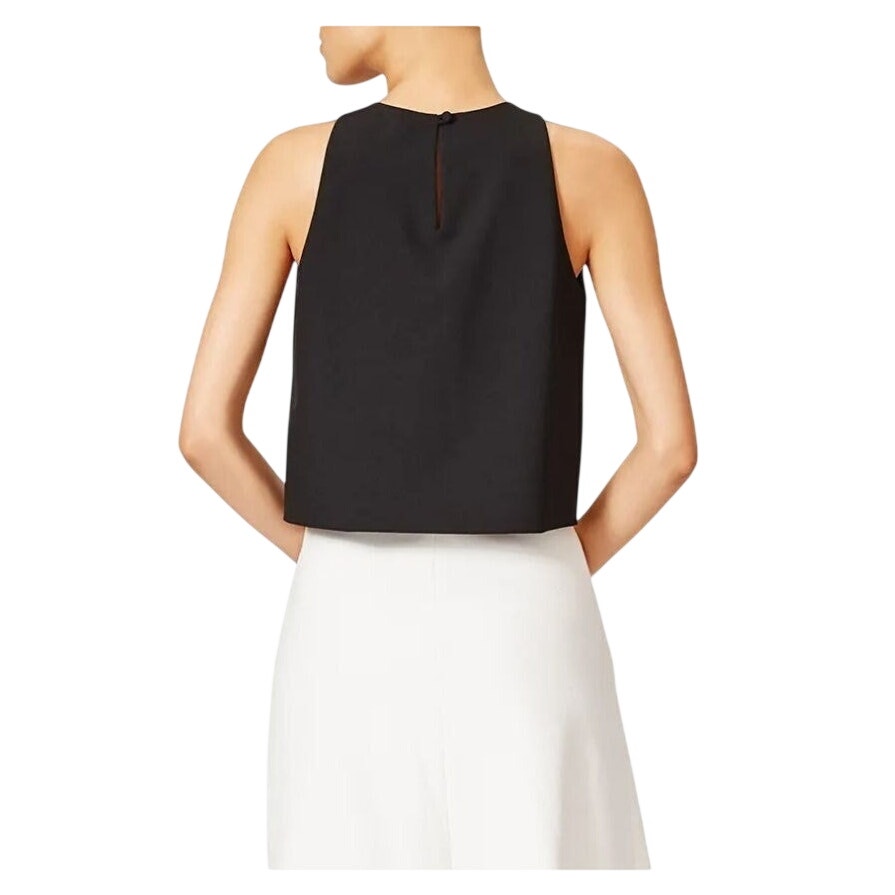 Milly Tech Shell Colorblock Sleeveless Crop Top Black White Women's Size 0 NWT