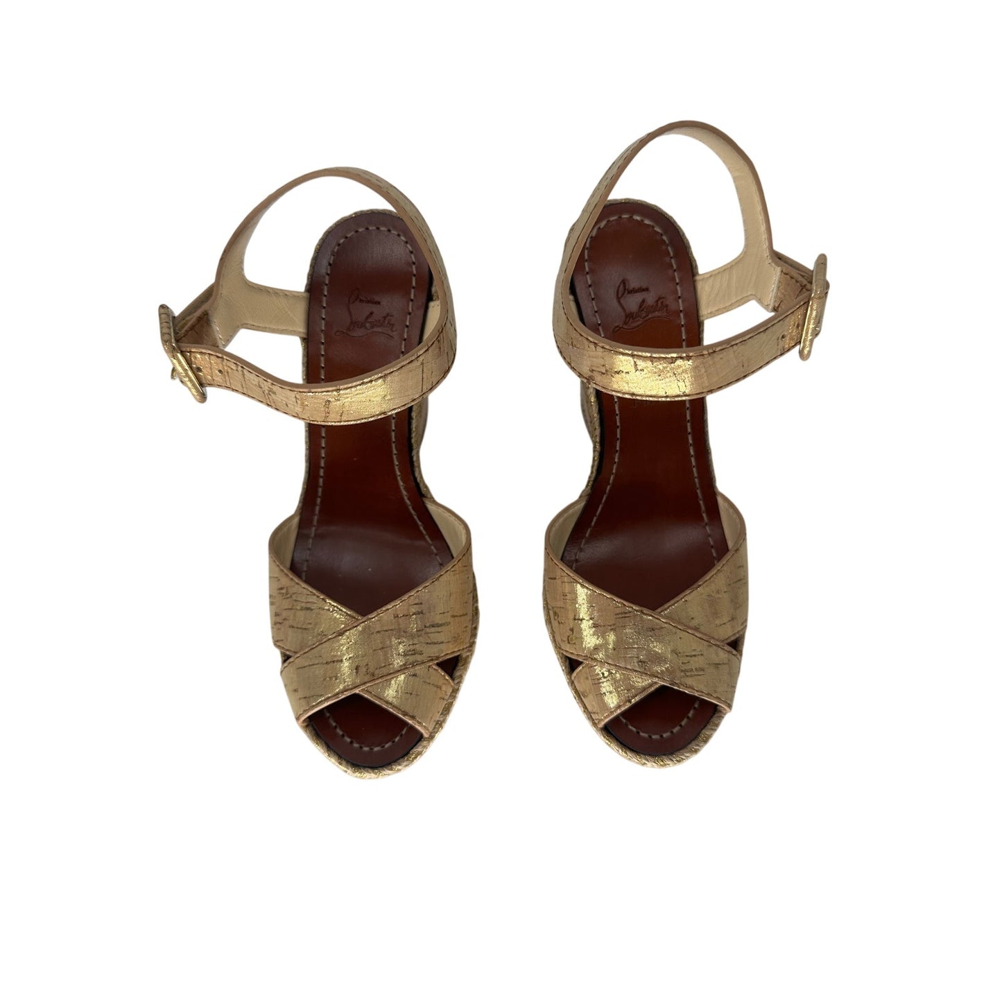 Christian Louboutin Leather Liege Almeria 120 Wedges Sandals