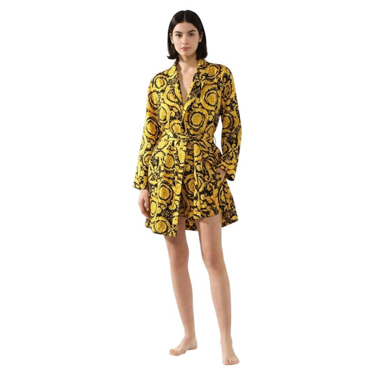 Versace Silk Baroque Print Robe & Shorts Set