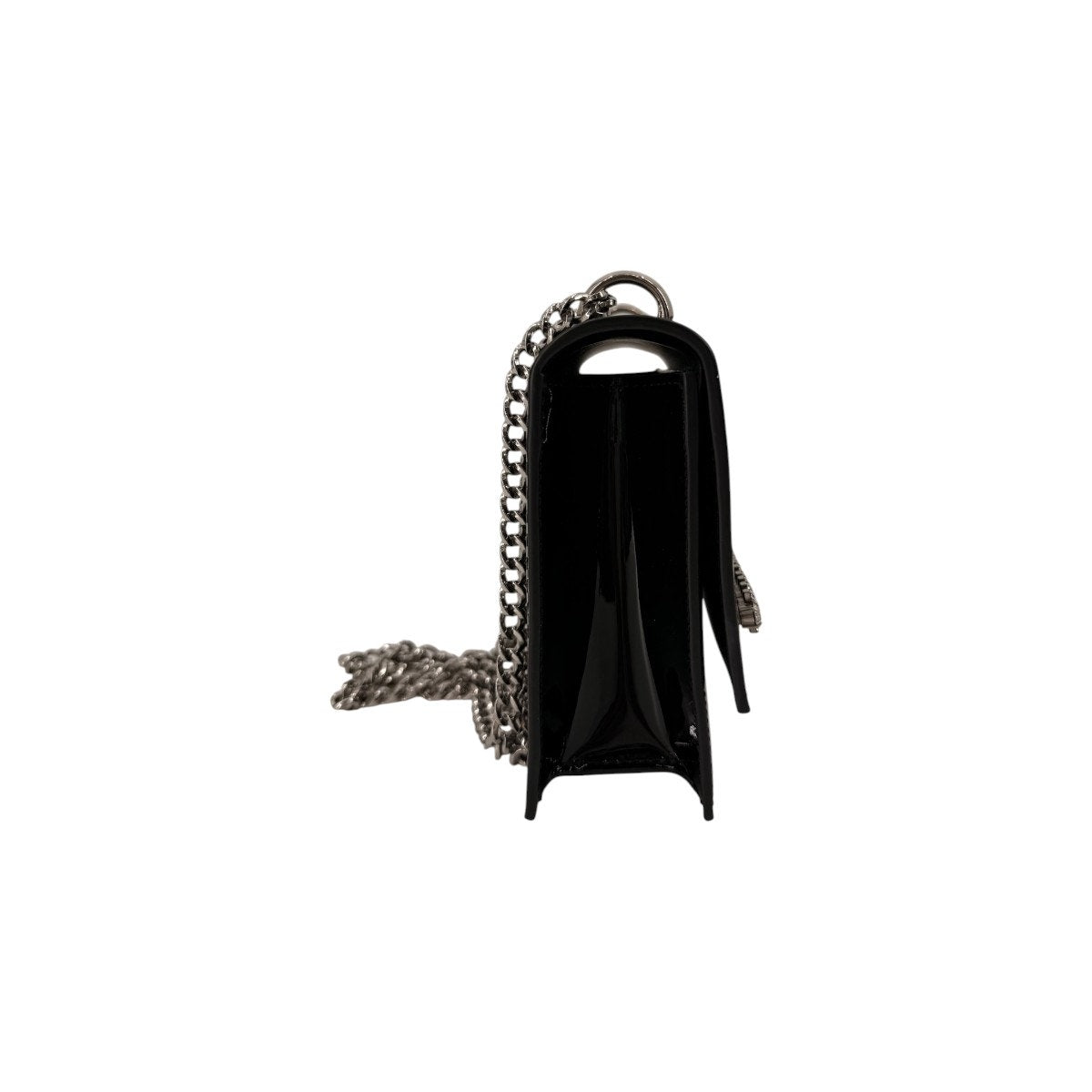 Jimmy Choo Patent Leather Crystal Embellished Chain Strap Shoulder Bag