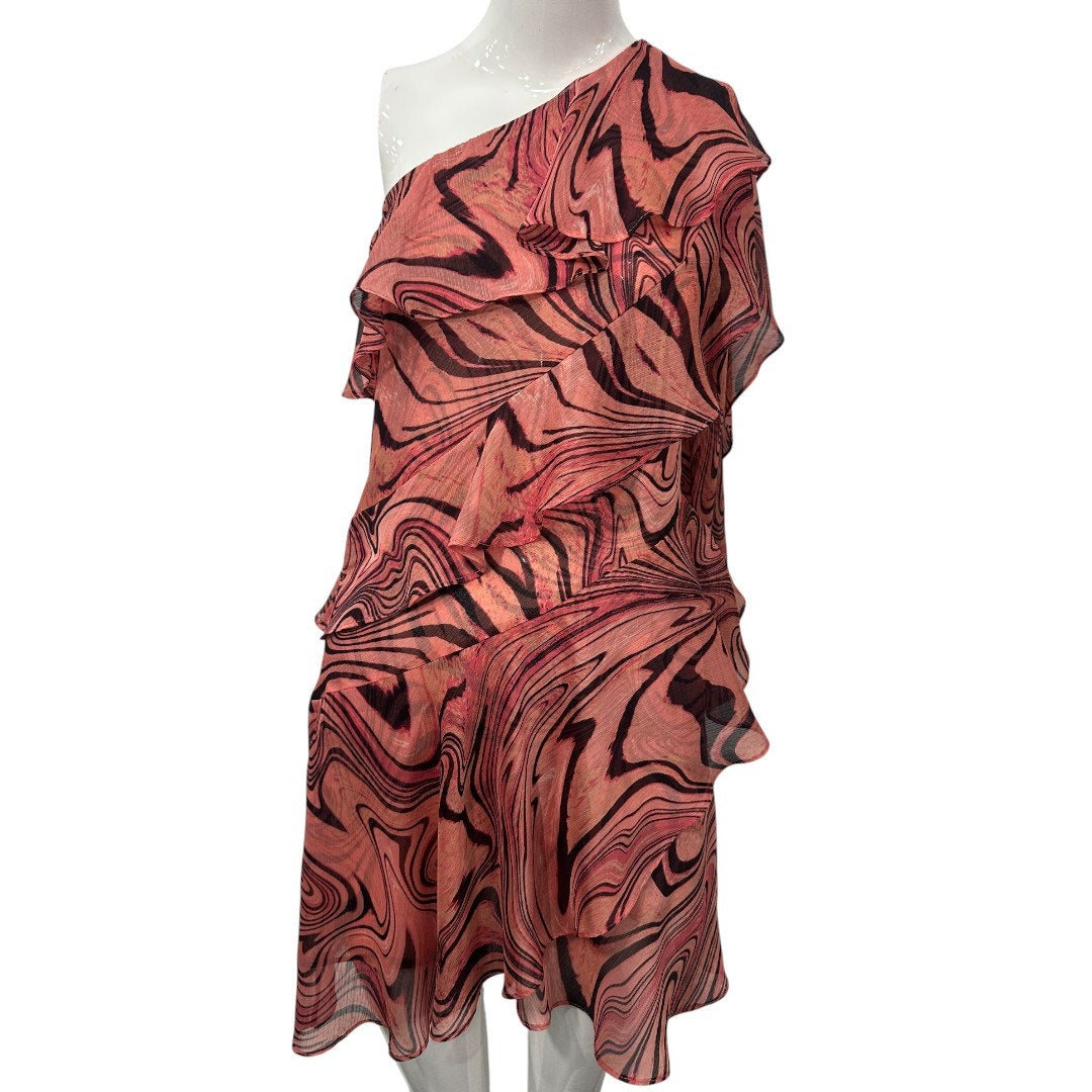 Misa Los Angeles Selena Ruffle Tiered One-Shoulder Mini Dress