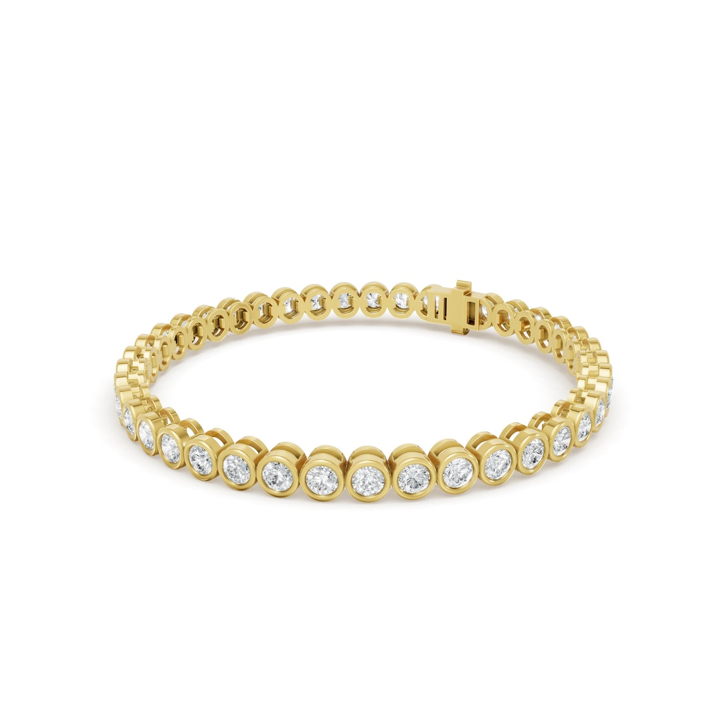 5.44 ctw Diamond Bezel 14K Yellow Gold Tennis Bracelet