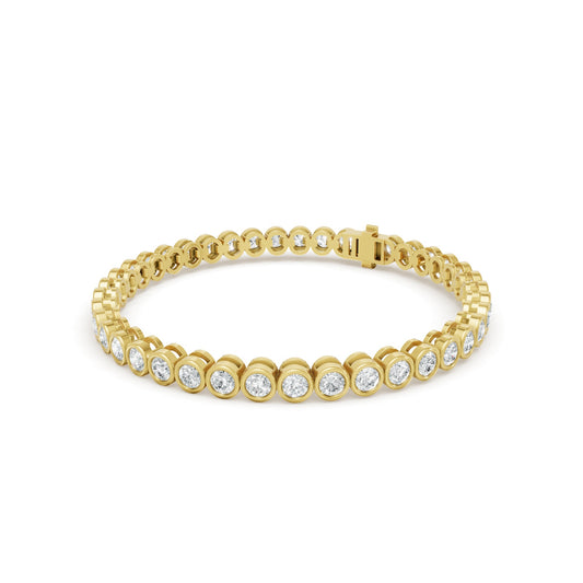 5.44 ctw Diamond Bezel 14K Yellow Gold Tennis Bracelet