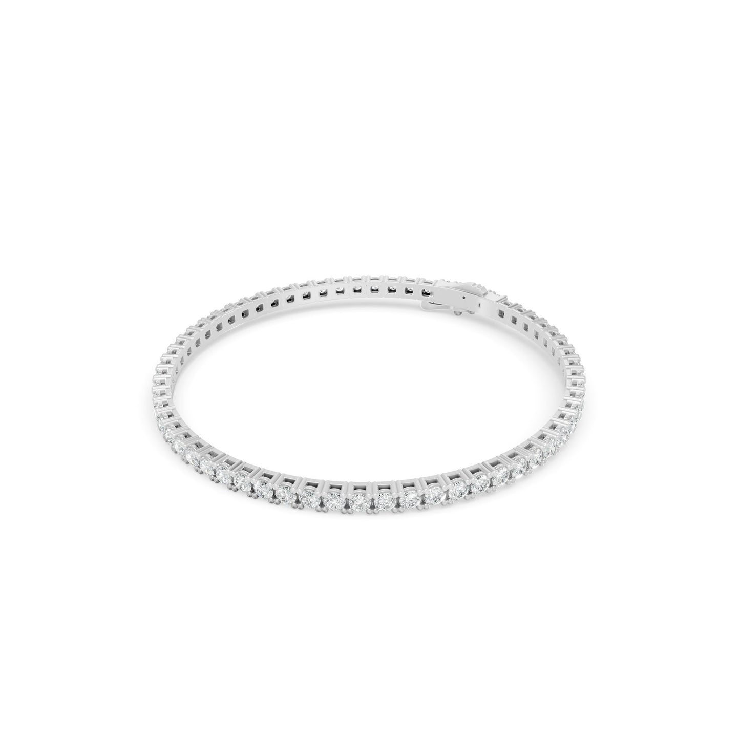 4.60 ctw Diamond 4P Classic 14K White Gold Tennis Bracelet