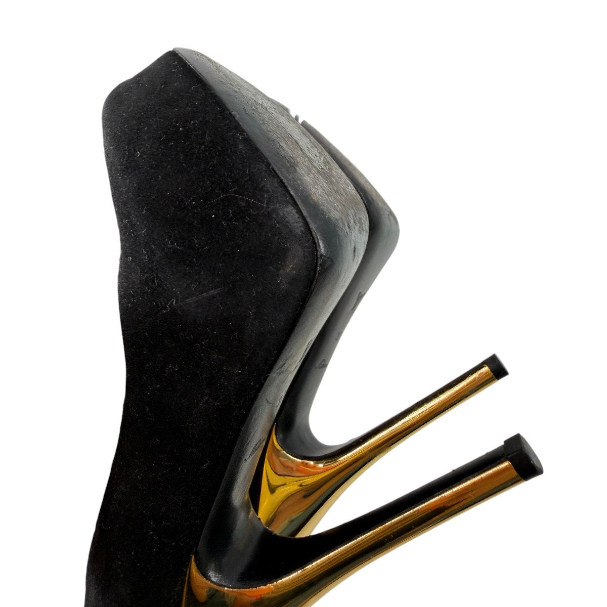 Louis Vuitton Suede Oh Really Heel Lock Peep Toe Pumps Black Women's Size 37