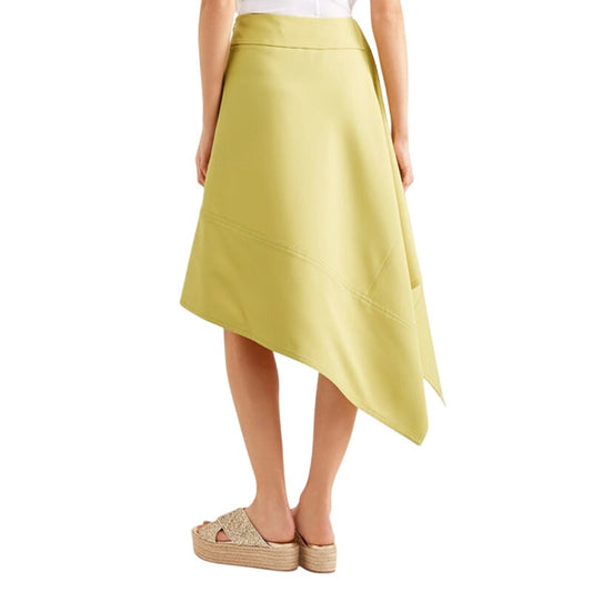Marni Asymmetric Tulip Paneled Twill A-Line Midi Skirt