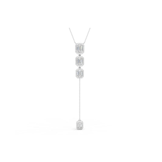 3.36 CTW 14K White Gold Diamond Lariat Necklace