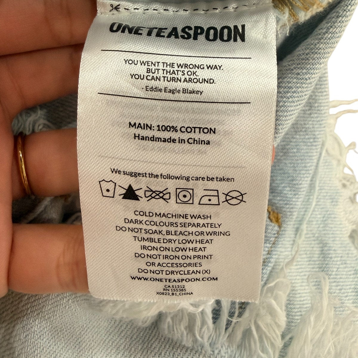 One Teaspoon Cotton Denim Frankie’s Long Length Shorts