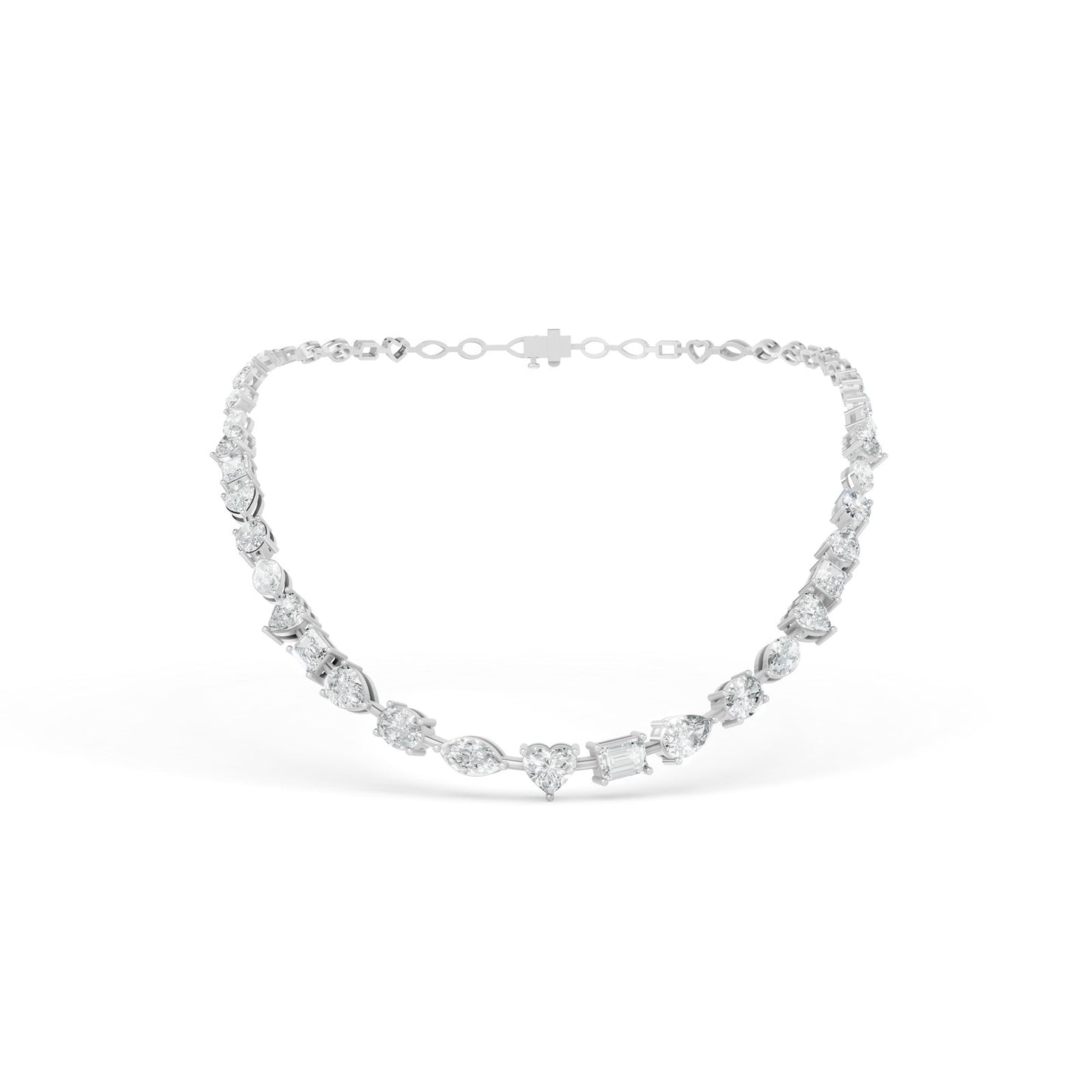 17.00 CTW 14K White Gold Diamond  Swarovski Gema Necklace