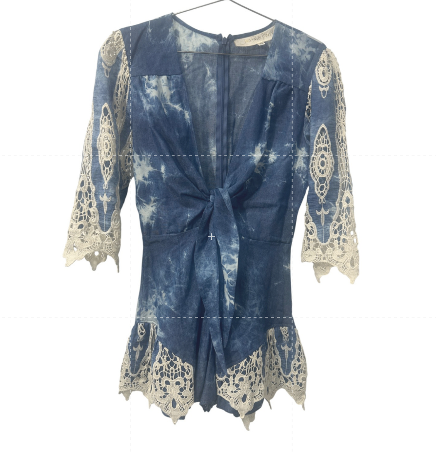 Jen's Pirate Booty Forget Me Not Romper Wildwood Blue Women's Size XS