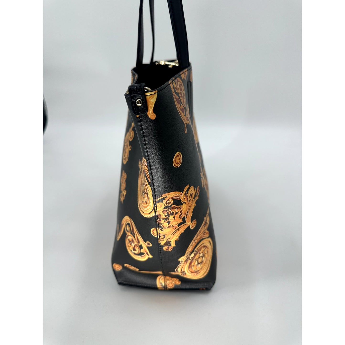 Versace Jeans Couture Faux Leather Graphic Print Reversible Tote Bag