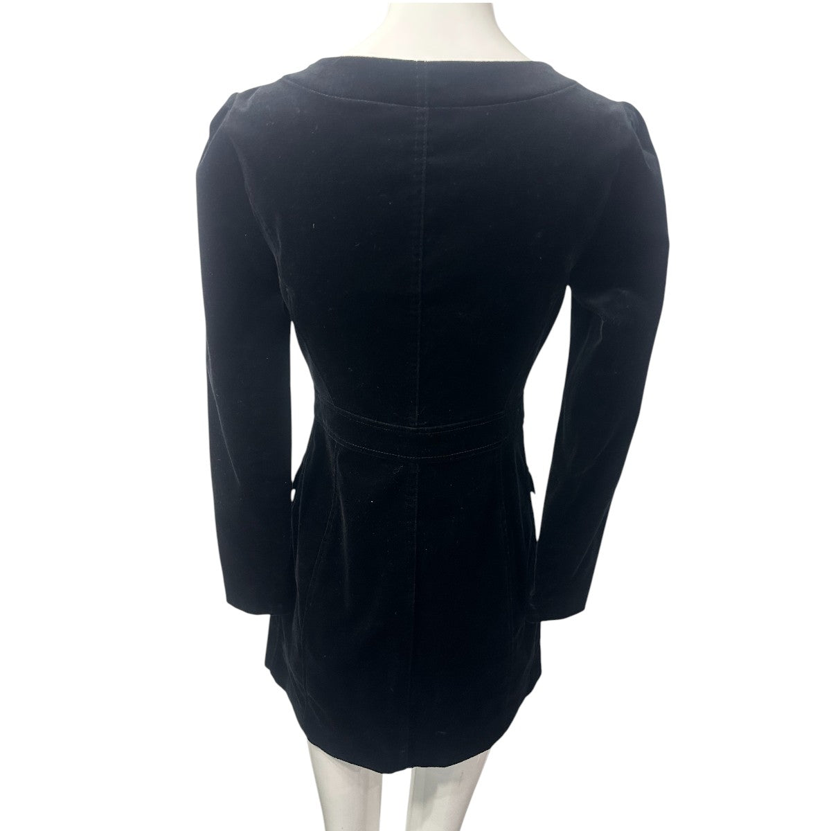 A.L.C. Cotton Blend Velveteen Ivy Long Sleeve Stretch Mini Dress Black Size 2