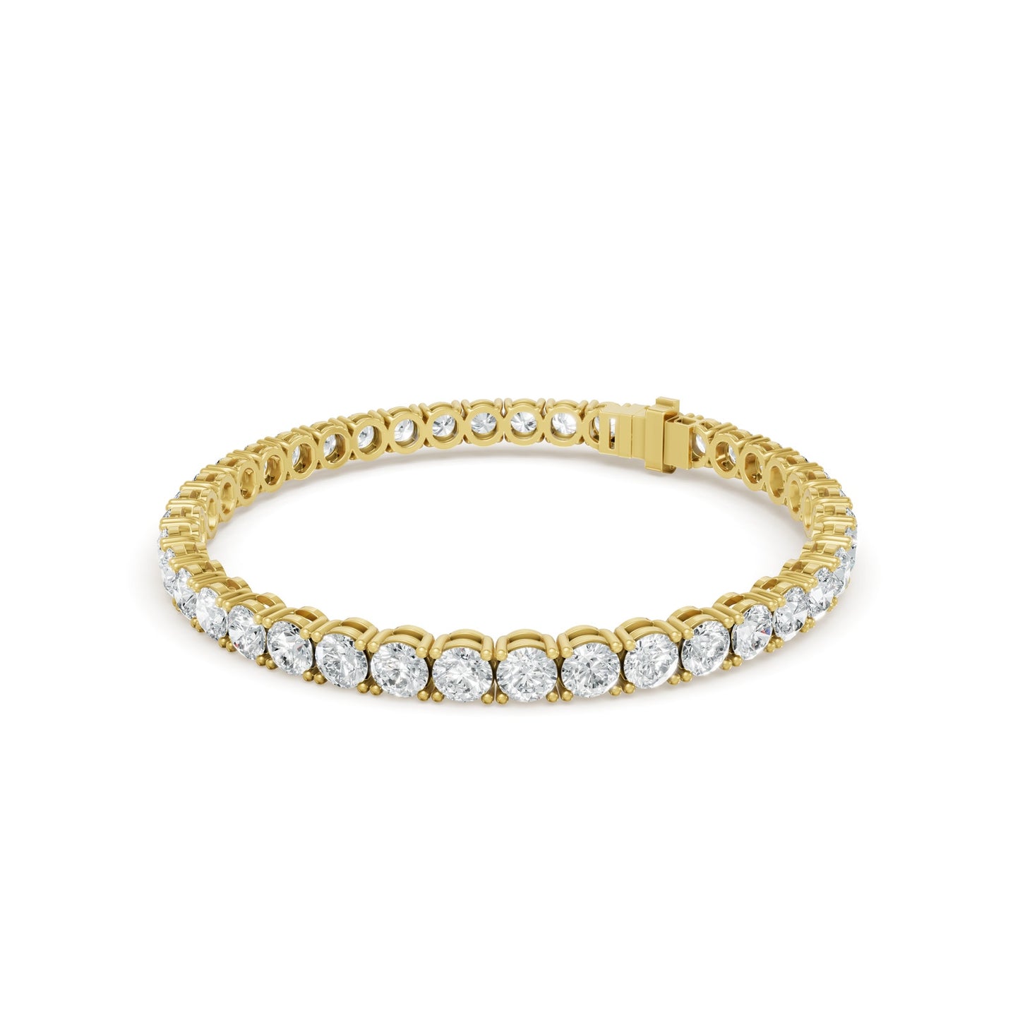 12.52 ctw Diamond 4P Classic 14K Yellow Gold Tennis Bracelet