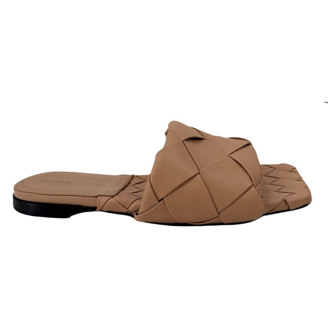 Bottega Veneta Lido Intrecciato Leather Flat Slide Sandals