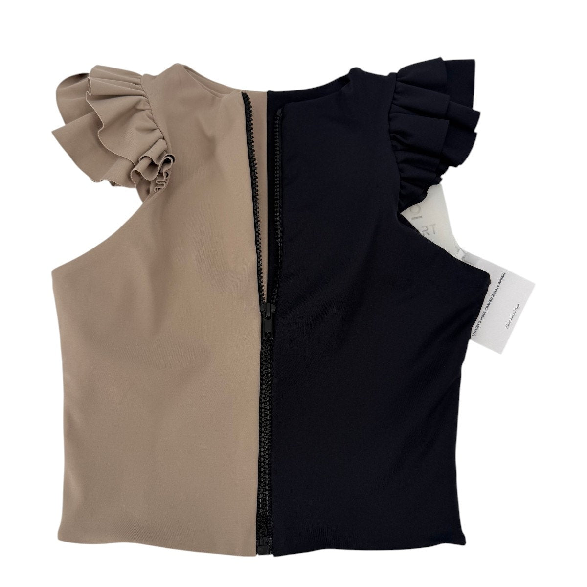 Port de Bras Mila Bi-Color Ruffle Shoulder Top
