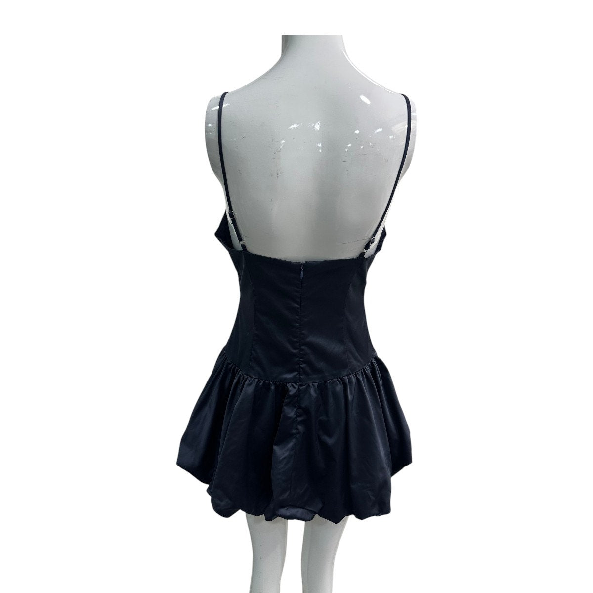 Lioness Satin Dollhouse Mini Dress Navy Satin Bubble Hem