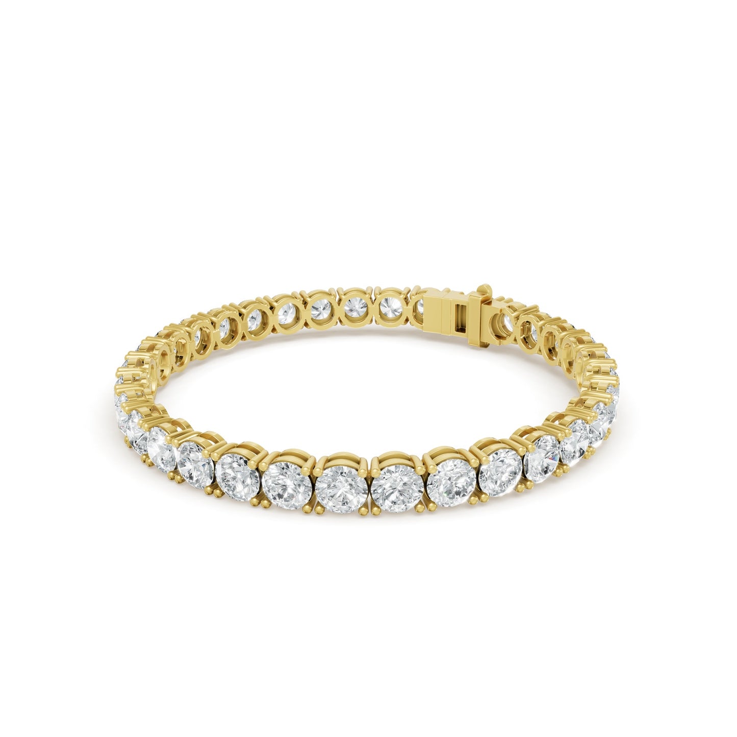 17.06 ctw Diamond 4P Classic 14K Yellow Gold Tennis Bracelet
