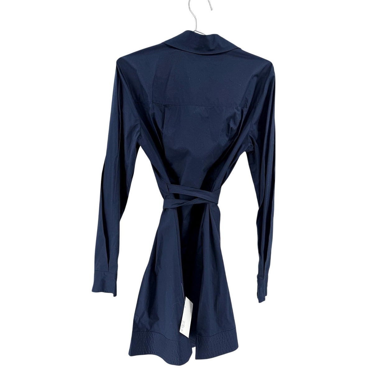 Derek Lam 10 Crosby Navy Cotton Tie Waist Shirt Dress Midnight NWT Size 10