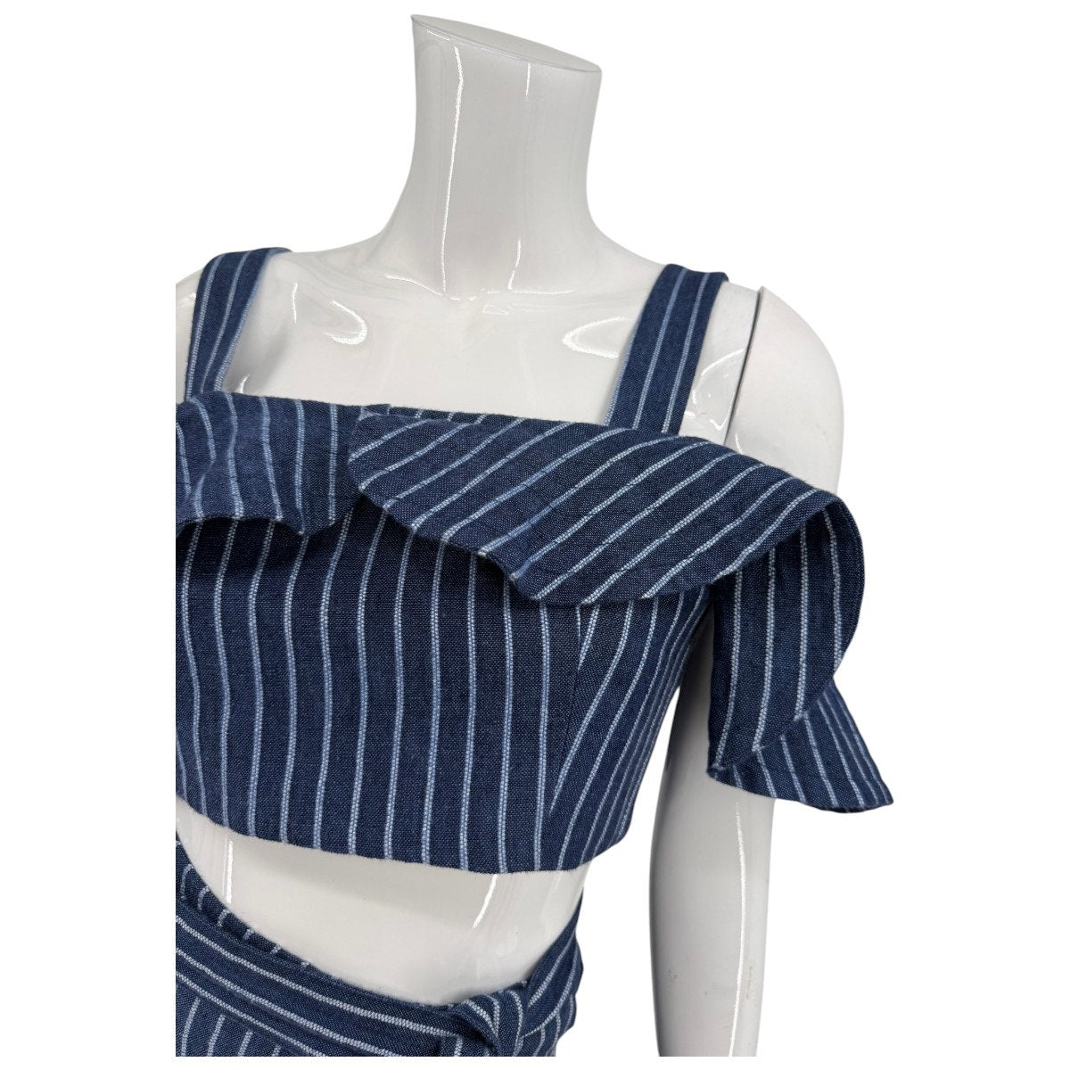 ALEXIS Denim Ruffle Benta Cropped Top & Skirt Set