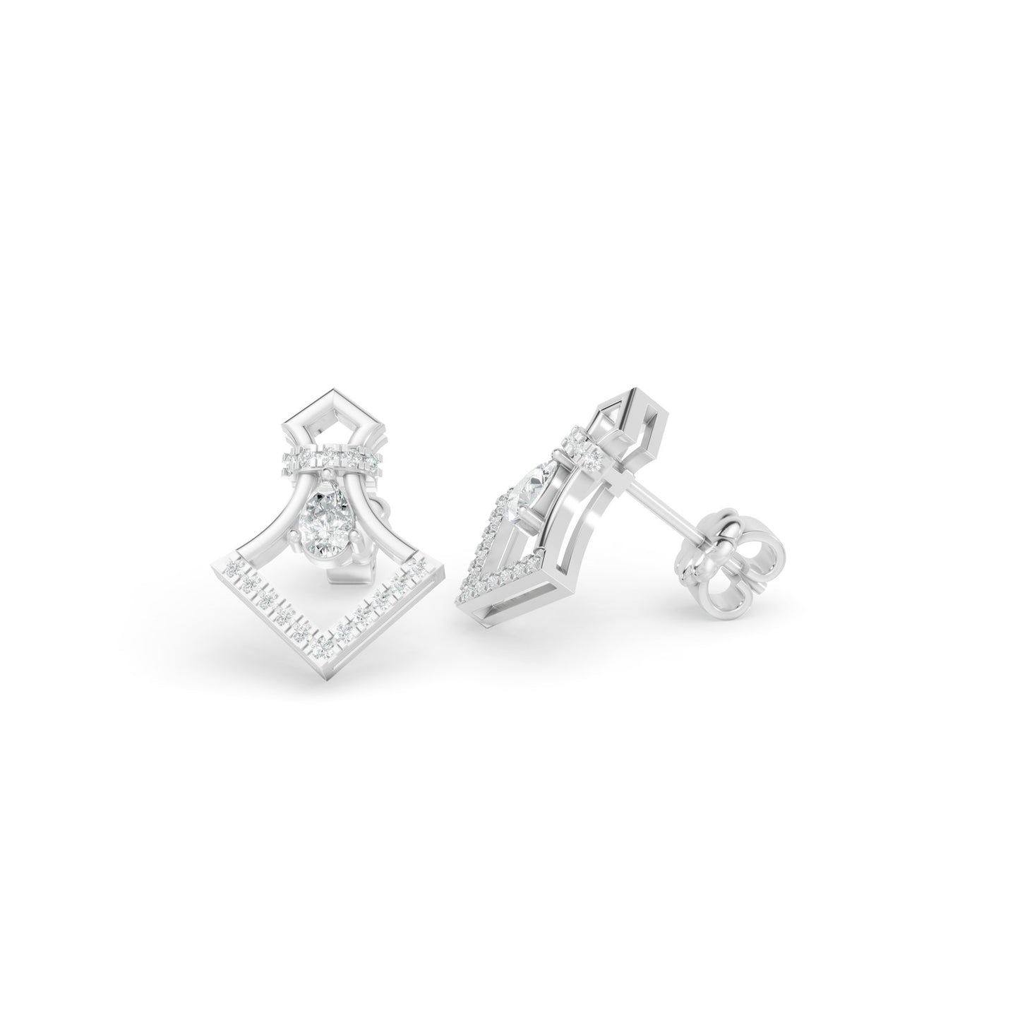 0.39 CTW 14K White Gold Diamond Stud Earrings