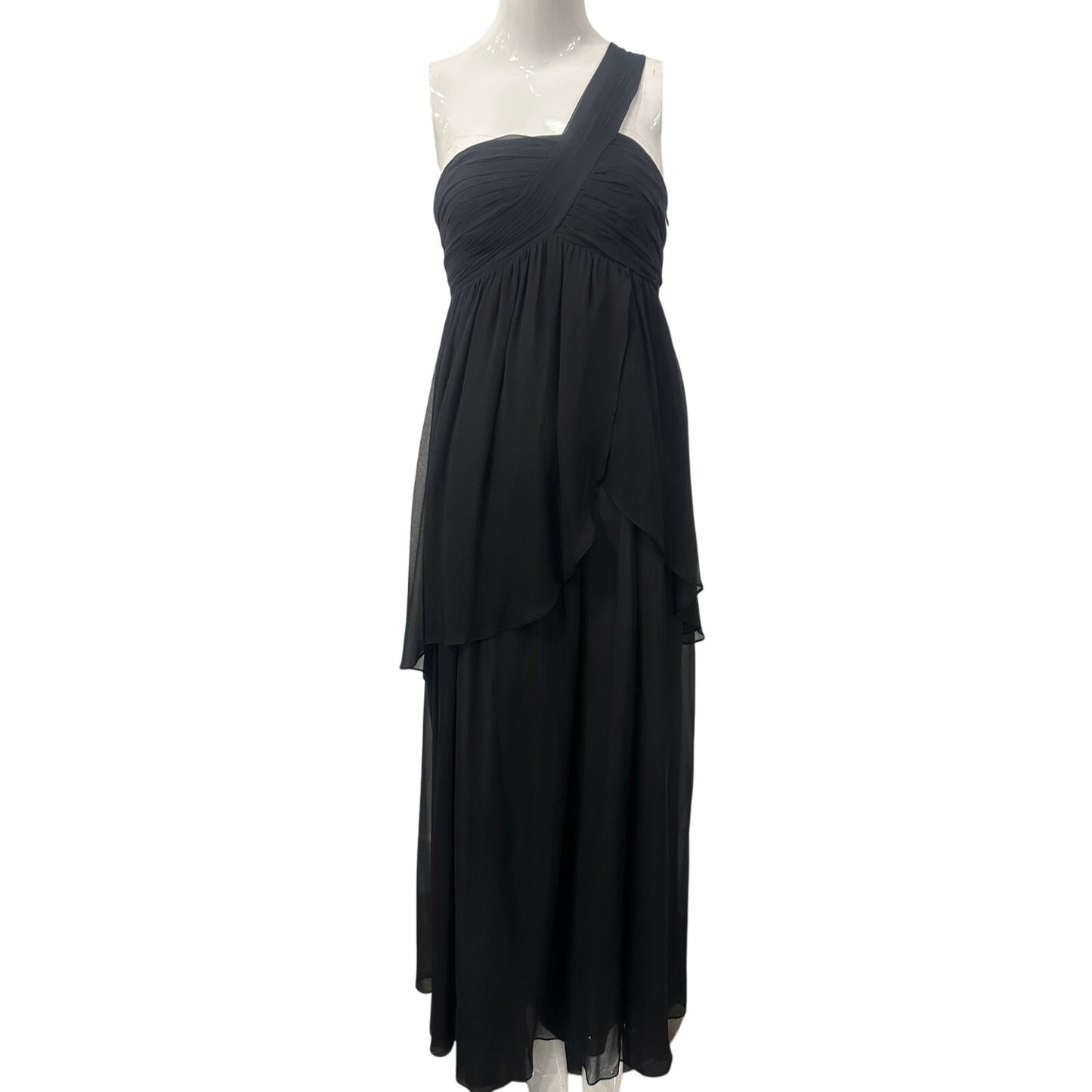 Saks Fifth Avenue 5/48 One Shoulder Chiffon Empire Waist Maxi Dress