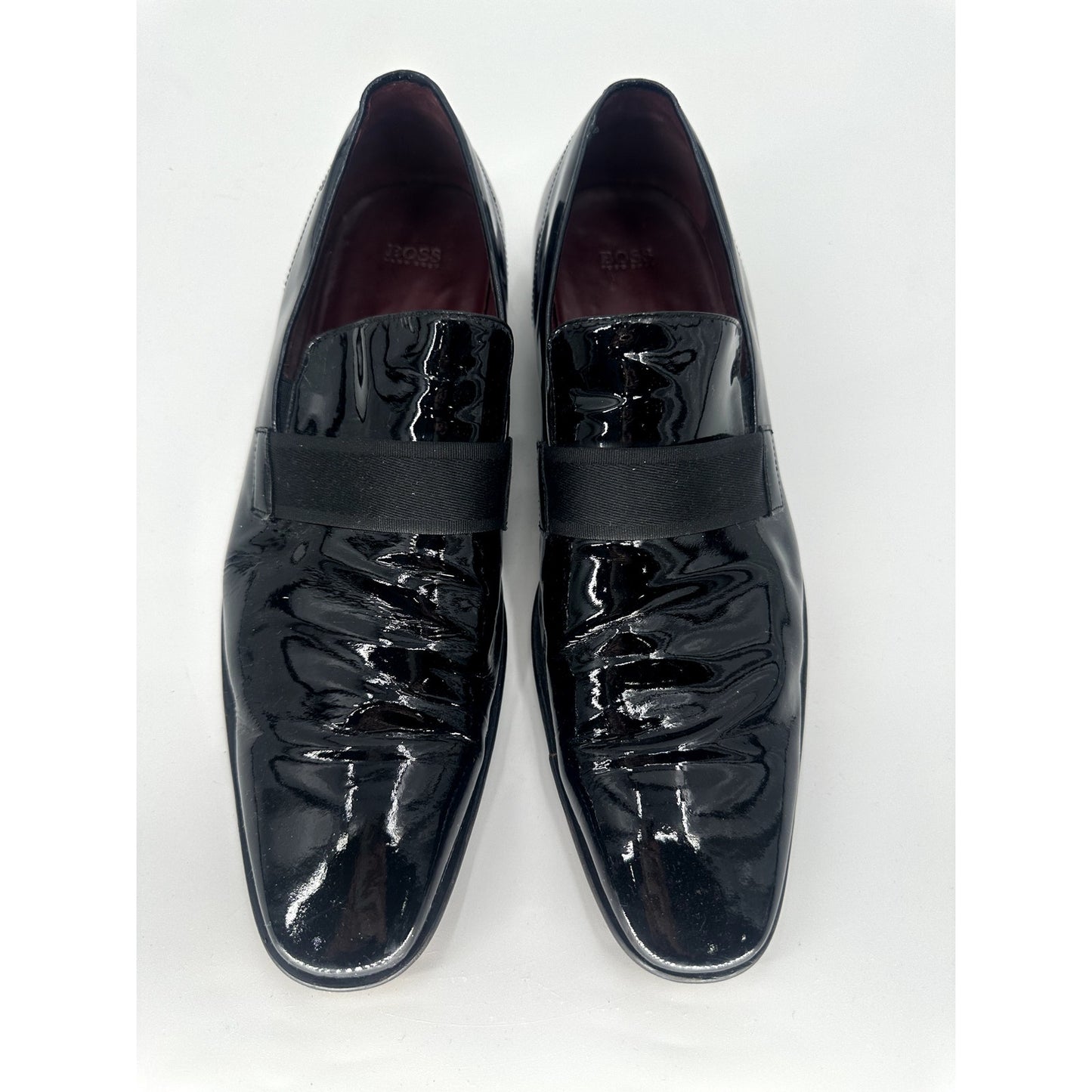 Hugo Boss Mellion Patent Leather Loafers Black Men's US 11.5