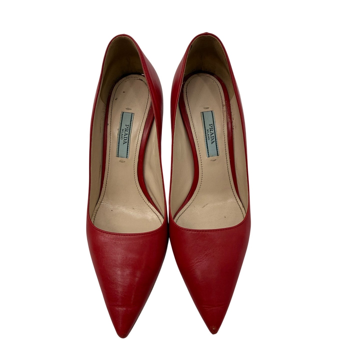 Prada Leather Pointed Toe Pumps Heels