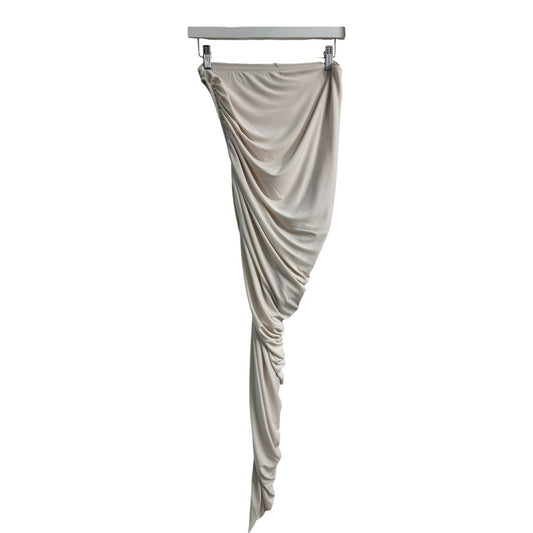 Norma Kamali Diana Ruched Stretch Asymmetric Long Skirt