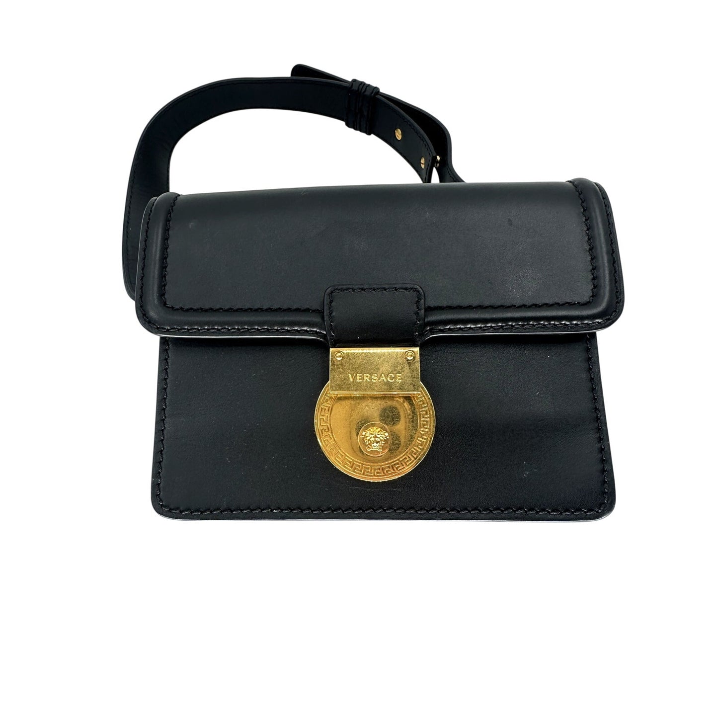 Versace Leather Medusa Biggie Crossbody Bag