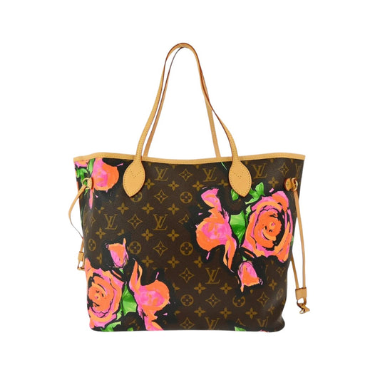 Louis Vuitton 2009 Monogram Canvas Rose Neverfull MM Shoulder Tote Bag