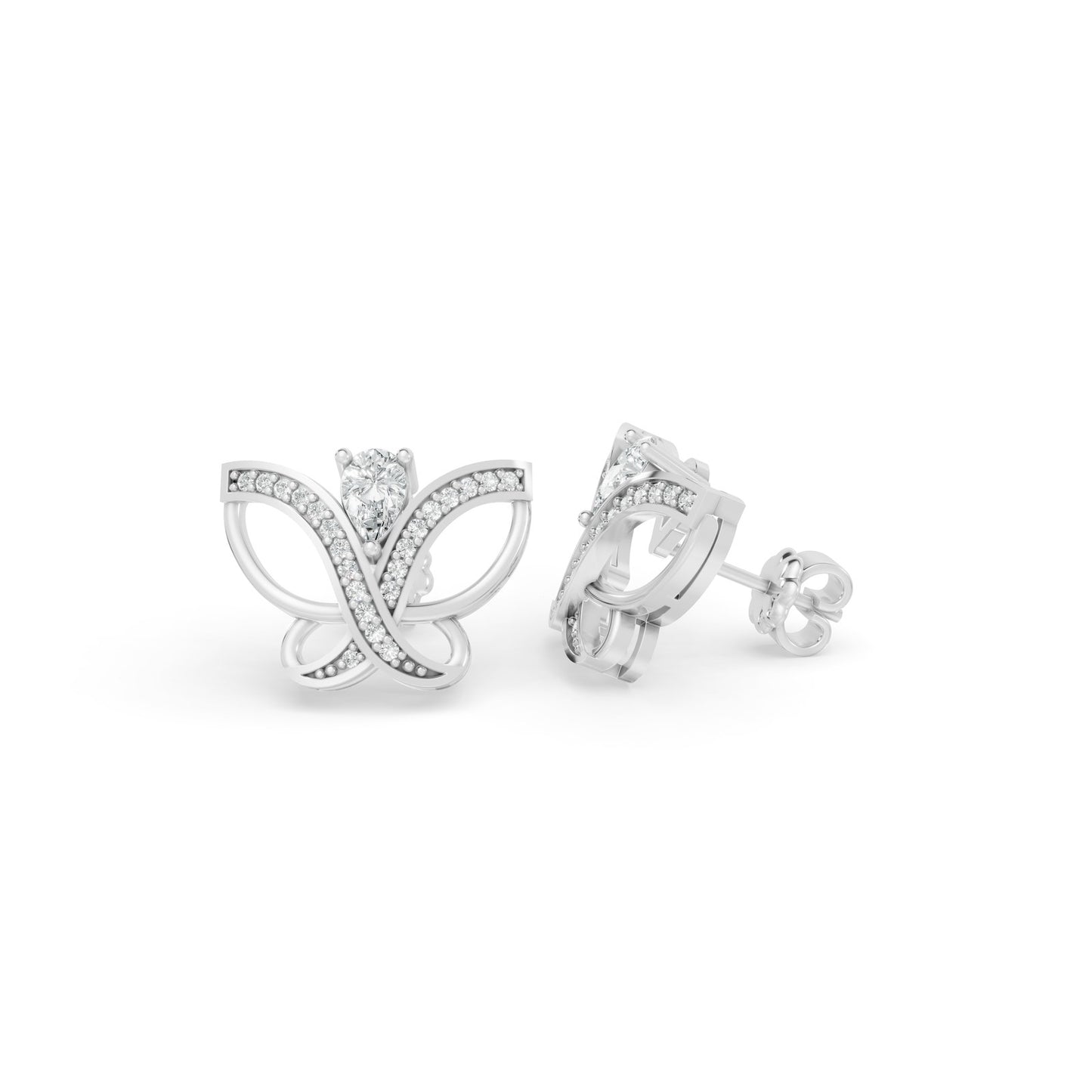 0.64 CTW 14K White Gold Diamond Stud Earrings