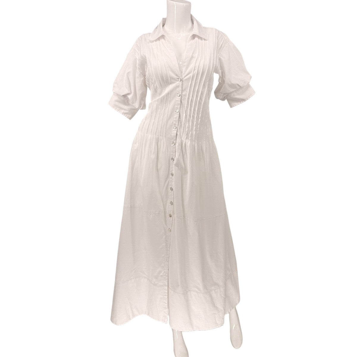 Cinq à Sept Monty Button Front Pleated Midi Shirt Dress